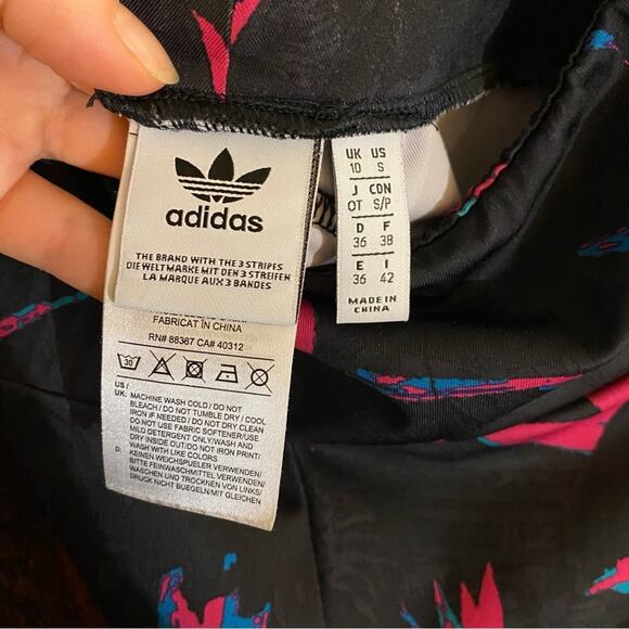 Adidas Women's Leggings Size Small Retro Tech Printed Neon Activewear Workout - Picture 2 of 7